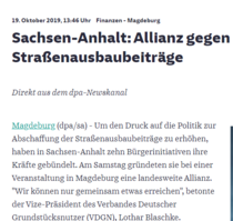 Screenshot Artikel Süddeutsche Straßenausbaubeiträge abschaffen.