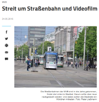 Screenshot Artikel Volksstimme zur Stadtratsdiskussion über die Anschaffung neuer Bahnen.