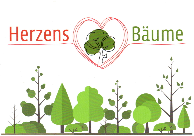 Postkarte Herzensbäume Herz mit Baum