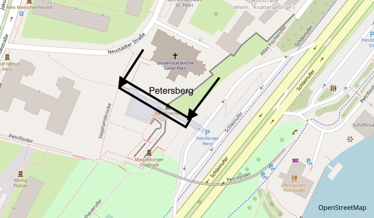 Lage ehemalige Straße Petersberg Nähe Neustädter Straße