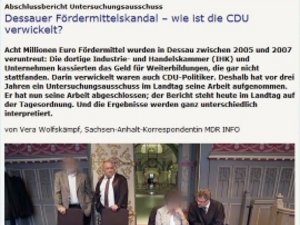 Screenshot Artikel zum Abschluss des 13. Unterschuchungsausschuss Fördermittelaffäre.