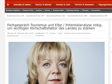 Screenshot Artikel zum Fachgespräch Elbe der bündnisgrünen Landtagsfraktion vom Bundeswirtschaftsportal.