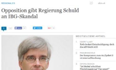 Screenshot Artikel die Welt zum Abschlussbericht des Unterssuchungsausschusses zur IBG.