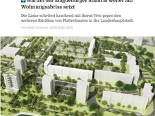 Screenshot Volksstimme Artikel zum Stadtumbau am Schrotebogen.