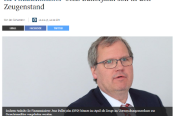 Screenshot Artikel MZ Bullerjahn soll in den Zeugenstand.