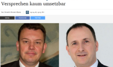 Screenshot Artikel MZ Halle zur Fragen Nachtragshaushalt ja - nein.
