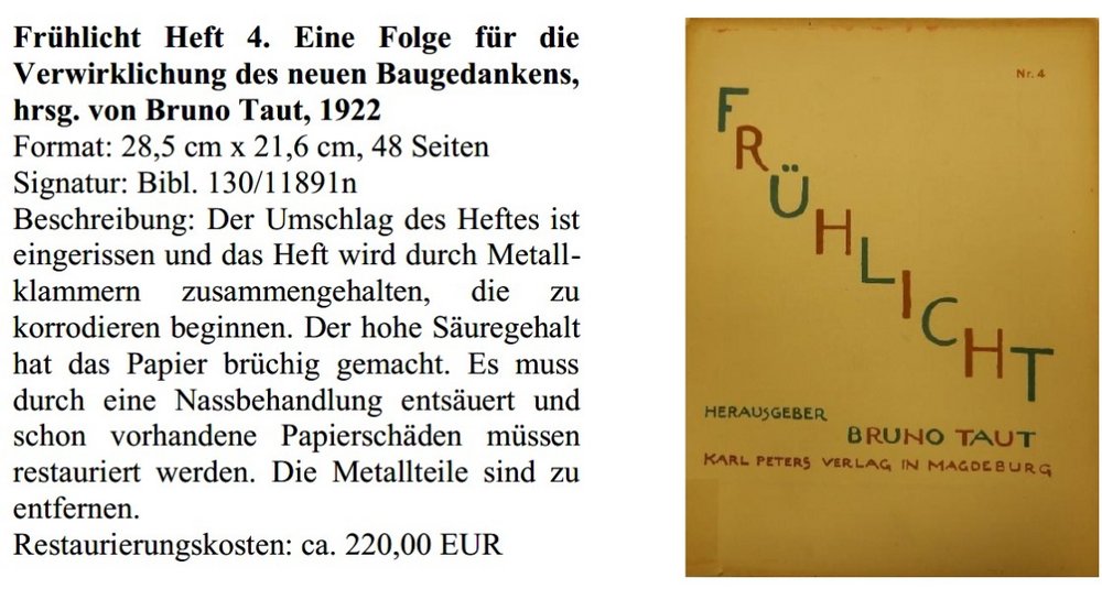Heft "Frühlicht" von Bruno Taut Heft "Frühlicht" von Bruno Taut