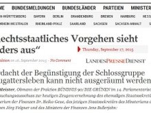 Screenshot Artikel landespressedienst.de zur Fehlenden Rechtsstaatlichkeit des Steuererlasses für die Schlossgruppe.