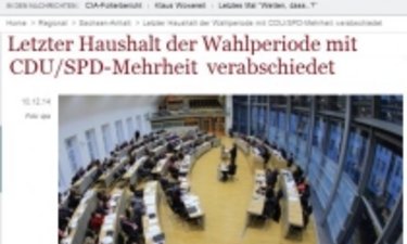 Screenshoot Artikel aus Die Welt - Verabschiedung Landeshaushalt Sachsen-Anhalt.