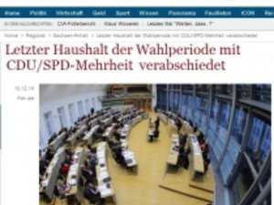 Screenshoot Artikel aus Die Welt - Verabschiedung Landeshaushalt Sachsen-Anhalt.