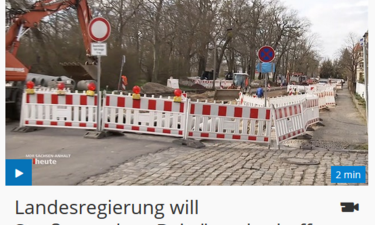 Gesperrt und im Bau befindliche Straße.
