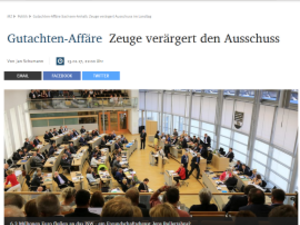 Screenshot Artikel MZ zum Untersuchungsausschuss im Landtag zur Gutachteraffäre.