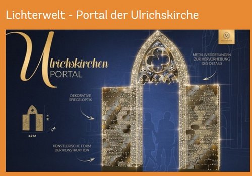 Titelbild der Crowdfundigseite für das Lichtportal der Ulrichskirche