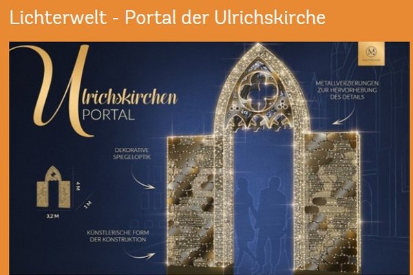 Titelbild der Crowdfundigseite für das Lichtportal der Ulrichskirche