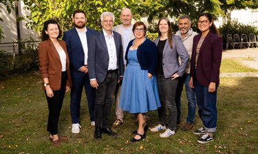 Landtagsfraktion BÜNDNIS 90/DIE GRÜNEN Sachsen-Anhalt | von links nach rechts: Leonie Bronkalla, Dennis Helmich, Olaf Meister, Wolfgang Aldag, Suse Sziborra-Seidlitz, Madeleine Linke, Mamad Mohamad und Bea Lindhorst