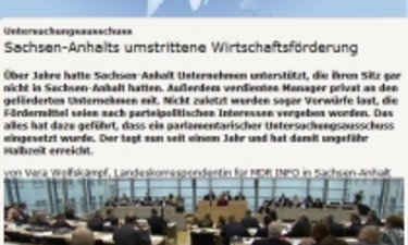 Screenshot Artikel mdr zum Landtagsuntersuchungsausschuss IBG.
