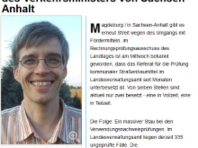 Screenshoot (bearbeitet) Volksstimme Artikel - Opposition kritisiert Personalpolitik der Landesregierung.