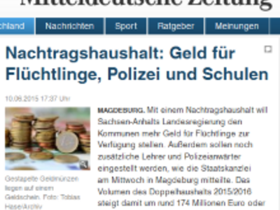 Screenshot (bearbeitet) - Artikel MZ zum Nachtragshaushalt.