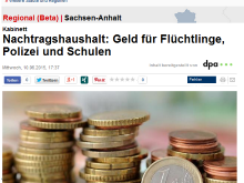 Screenshot (geändert) Focus Artikel zum Nachtragshaushalt Sachsen-Anhalt.