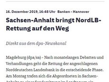 Screenshot Artikel Süddeutsche zur Finanzspritze für die NordLB.