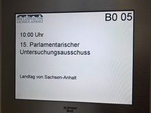 Tür im Landtag mit Bezeichnung 15. PUA.