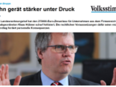Screenshot Artikel Volksstimme Bullerjahn gerät unter Druck.