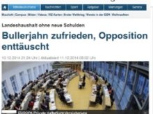 Screenshot Artikel MZ - Bericht Landtagsdebatte Haushalt.