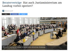 Screenshot MZ Artikel Beraterverträge Hat auch Justizministerium am Landtag vorbei operiert?
