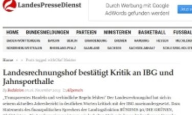 Screenshot Artikel Landespressedienst PM Meister zum Bericht des Landesrechnungshofes.