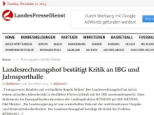 Screenshot Artikel Landespressedienst PM Meister zum Bericht des Landesrechnungshofes.