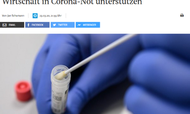 Screenshot Artikel MZ zum Corona-Hilfspaket.