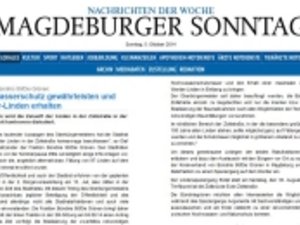Screenshot Artikel Magdeburger Sonntag zu den Werder-Linden.