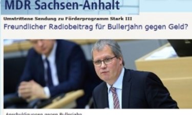 Screenshot Artikel MDR zum Thema Radiobeitrag bei SAW zu Stark III Förderprogramm zur Sanierung von Kitas und Schulen.