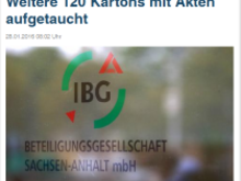Screenshot Artikel Mitteldeutsche Zeitung Neue Akten der IBG.