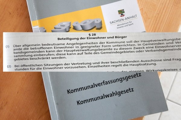 Kommunalverfassung mit Zitat Einwohnerfragestunde.