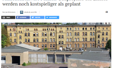 Screenshot Artikel MZ zu den Baupannen des Landes bei der PD Nord und der Uniklinik.