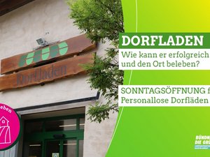 Dorfladeneingang mit Holzschild