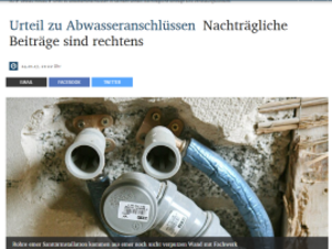 Screenshot Artikel Mitteldeutsche Zeitung zum Thema Urteil im Abwasserstreit.