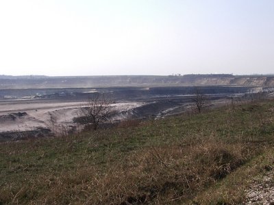 Blick vom Aussichtspunkt des Tagebau Profen 